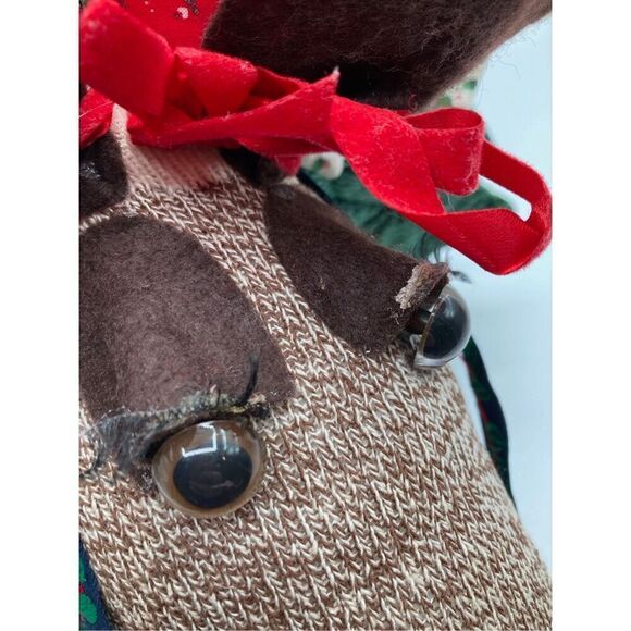 Handmade Christmas Decoration Sock Reindeer Moose Cute Unique Holiday Decor - Picture 5 of 16